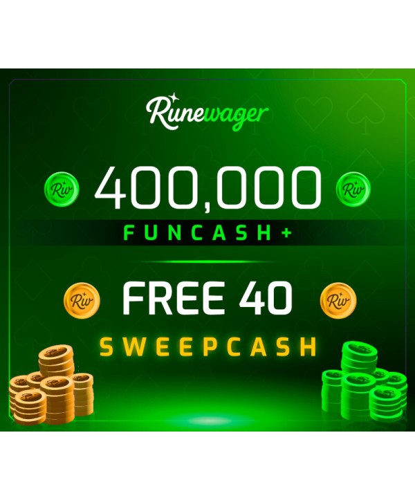 Runewager 400000 Fun Cash + FREE 40 Sweep Cash Key GLOBAL